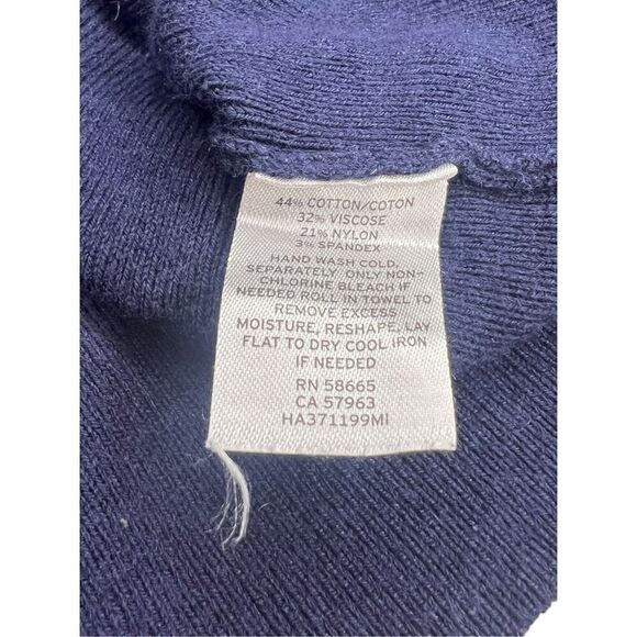Halogen Women’s XS Sweater Navy Blue Knit Crewneck Bell Sleeves - Picture 7 of 7